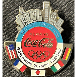 Vtg VERY RARE 1996 COCA COLA Atlanta Skyline Welcome Olympic Pin "YOU ARE HERE"!